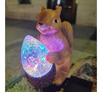 YTFSKFUI Solar Lights Outdoor Garden, Squirrel Crystal Led Solar Garden Lights, Squirrel Statue Garden Solar Lights, Waterproof Solar Lights for Decoration Yard Lawn Garden Gift