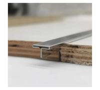 YTGHBIML 2Pcs Transition Strip 304 Stainless Steel Threshold Edge Trim Bar T Molding Transition Floor Strip for Bridging Gaps Floor Joining Strip(Silver,6mm)