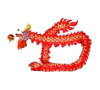YTGHBIML Chinese Dragon Dance 14m Dragon Dance Silk Dragon Dance 7 People Folk Parade Props Dragon Dance Set Chinese Mascot Costume Realistic(Rot)