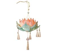 YTGHBIML Lotus Lantern Handheld Spring Festival Decor Chinese New Year Flower Lanterns Mid-Autumn Festival Lotus Lantern Luminous Paper Lantern(Rose)