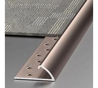 YTGHBIML Waterproof Floor Transition Strip 3-Pack Aluminum Thresholds Edge Trim Cuttable Carpet Edge Strip,Arc-Shaped Rug Floor Divider Strip(Rose Gold)