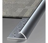 YTGHBIML Waterproof Floor Transition Strip 3-Pack Aluminum Thresholds Edge Trim Cuttable Carpet Edge Strip,Arc-Shaped Rug Floor Divider Strip(Gray)