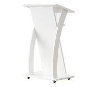 YTGHBIML Wooden Podium Stand Floor Standing Pulpits for Churches Indoor and Outdoor Pulpits Lecterns Modern Curved Podiums with Wheels(Wei)