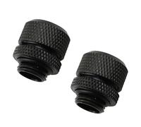 YTgilo 2PCS Computer Water Cooling 3/8 Inch Thin Compression Fittings 9.5x12.7mm Hose Connectors for PC Water Cooling Systems Black