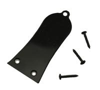 YTgilo 3 Hole Electric Guitar Truss Rod Cover Plate with Screws Electric Guitar Headstock Iron Core Guard Plate Bell Shaped Double Layer PVC Iron Core Cover Plate Bass Guitar Replacement Parts Black