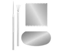 YTgilo Pottery Sculpting Modeling Tool Set with Serrated Ribs Steel Wire Needles for Creating Ceramic Texture Carving 4pcs