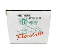 Ythuil Florida Gifts Makeup Bag, I Need To Forget, Take Me To Florida Travel Organizer, Girls Trip Gifts Favor for Women Female Friends Travel Lovers, Cosmetic Bag for Purse, colorful