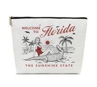Ythuil Florida Makeup Bag, Girls Trip Cosmetic Bag for Purse, Birthday Gifts for Women Female Friends BFF Traveler Sister, Florida Souvenirs, City Travel Organizer, colorful