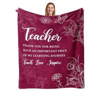 Ytisuein Teacher Appreciation Gifts, Birthday, Thank You, End of Year, Back to School Gifts for Women Teachers from Student, Throw Blanket Gifts for Retired Teacher Graduation 50"x60" Burgundy