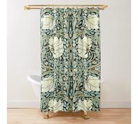 YTITILUCK William Morris Shower Curtain Green Plant Shower Curtain Set for Bathroom Fabric Decorative Bath Curtain Washable 170x200cm(WxL) Stall-Shower-Curtain