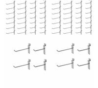 YTJHOME 110pcs 4.2mm Thick Slat Wall Hooks Metal Slat Wall Accessories Slat Wall Panel Hooks Pegboard Grid Wall Hooks for Commercial Retail Exhibition Garage Shop Supermarket (Silver) 4 Inch/100mm