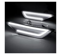 YTJLF For Civic 2016 2017 2018 2019 2020 2x Amber & White LED Side Indicator Marker Repeater Light Black Smoked Lens Side Mirror Turn Signal Light