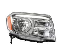 YTJLF Headlamp Assembly For Pilot 2012 2013 2014 2015 Chrome Housing Headlight No Bulb Lamps Halogen Style Accessories Car Headlights Headlamp(1piece right)