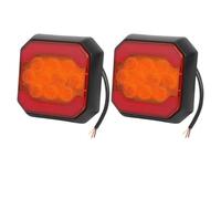 YTJLF Light Turn Signal Lamp Square LED Tail Light Truck For 12V For 24V Rear Bumper Brake Indicator Turn Signal Lamp Stop Red Amber Trailer Board Kits(2pcs Red Yellow)
