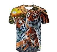 YTLIXIANGN Printed T-Shirt Tiger 3D Printed Graphic T-Shirt Casual Personalized Short Sleeve Top Tee Top Size S-3XL