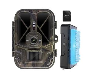 YTLJJ 4K 50MP Wildlife Camera with 10000mAh Rechargeable Battery, Hunting Trail Camera 940nm Invisible No Glow IR LEDs Night Vision 120° Detection 0.3s Motion Activated, IP66 Waterproof