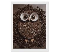 YTLKGFP Coffee Owl Diamond Painting Kits for Adults 5D Full Drill Square Diamond Art Kit DIY Gem Crystal Art Painting Diamonds Dots Painting Home Wall Decor for Beginners 12"x16"