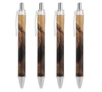 YTLKGFP Custom Angry Roaring Lion Ballpoint Pen Personalized Pens Retractable Pens DIY Photo Pen Smooth Black Ink Writing Suitable for Business Office School Graduation Gifts 4 PCS