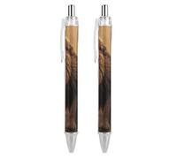 YTLKGFP Custom Angry Roaring Lion Ballpoint Pen Personalized Pens Retractable Pens DIY Photo Pen Smooth Black Ink Writing Suitable for Business Office School Graduation Gifts 2 PCS