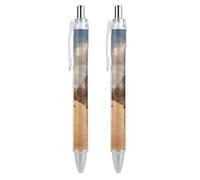 YTLKGFP Custom Old Wild West Town Ballpoint Pen Personalized Pens Retractable Pens DIY Photo Pen Smooth Black Ink Writing Suitable for Business Office School Graduation Gifts 2 PCS