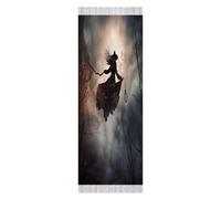 YTLKGFP Fashion Scarves Shawl Witch Flight Printed Tassel Shawl Scarf for Women Warm Soft Large Long Rectangular Fashion Scarves, Witch Flight, 78.7" X 27.6"