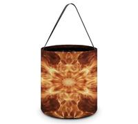YTLKGFP Halloween Baskets Beautiful Flame Pattern Printed Candy Bucket Halloween Trick Or Treat Bag Portable Candy Bag Goodie Bags for Party Favor, Beautiful Flame Pattern, 7.9 X 8.3 inch