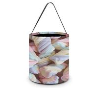 YTLKGFP Halloween Baskets Pile of Marshmallows Printed Candy Bucket Halloween Trick Or Treat Bag Portable Candy Bag Goodie Bags for Party Favor, Pile of Marshmallows, 7.9 X 8.3 inch