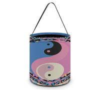 YTLKGFP Halloween Baskets Yin Yang Pattern Printed Candy Bucket Halloween Trick Or Treat Bag Portable Candy Bag Goodie Bags for Party Favor, Yin Yang Pattern, 7.9 X 8.3 inch