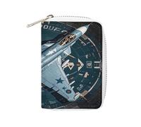 YTLKGFP Leather Card Organizer Case Card Wallet Credit Card Holder Air Force Fighter Jet Printed Zipper Card Cases Holder for Women Men, Air Force Fighter Jet, 6.3 x 4.5 inch, Contemporary