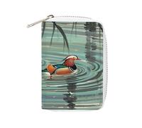 YTLKGFP Leather Card Organizer Case Card Wallet Credit Card Holder Chinese Style Mandarin Ducks Printed Zipper Card Cases Holder for Women Men, Chinese Style Mandarin Ducks, 6.3 x 4.5 inch,