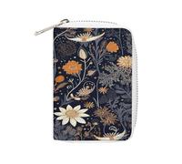 YTLKGFP Leather Card Organizer Case Card Wallet Credit Card Holder Decorated with Stars Printed Zipper Card Cases Holder for Women Men, Decorated with Stars, 6.3 x 4.5 inch, Contemporary