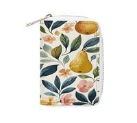 YTLKGFP Leather Card Organizer Case Card Wallet Credit Card Holder Figs And Pears Printed Zipper Card Cases Holder for Women Men, Figs And Pears, 6.3 x 4.5 inch, Contemporary