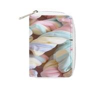 YTLKGFP Leather Card Organizer Case Card Wallet Credit Card Holder Pile of Marshmallows Printed Zipper Card Cases Holder for Women Men, Pile of Marshmallows, 6.3 x 4.5 inch, Contemporary