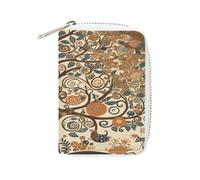 YTLKGFP Leather Card Organizer Case Card Wallet Credit Card Holder Tree of Life Printed Zipper Card Cases Holder for Women Men, Tree of Life, 6.3 x 4.5 inch, Contemporary