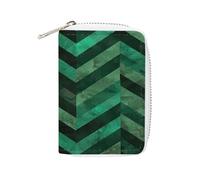 YTLKGFP Leather Card Organizer Case Card Wallet Credit Card Holder With Emerald Green Printed Zipper Card Cases Holder for Women Men, With Emerald Green, 6.3 x 4.5 inch, Contemporary