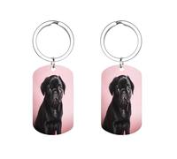 YTLKGFP Personalized Metal Keychain Metal Key Rings Cute Black Pug Printed Keychain for Keys Backpack Pulls And More, Cute Black Pug, 2 * 1.1 inches