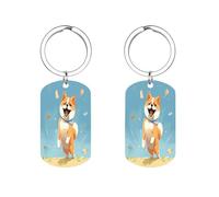 YTLKGFP Personalized Metal Keychain Metal Key Rings Cute Shiba Inu Printed Keychain for Keys Backpack Pulls And More, Cute Shiba Inu, 2 * 1.1 inches