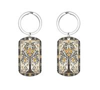 YTLKGFP Personalized Metal Keychain Metal Key Rings Tree Pattern Printed Keychain for Keys Backpack Pulls And More, Tree Pattern, 2 * 1.1 inches