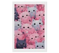 YTLKGFP Pink Cat Diamond Painting Kits for Adults 5D Full Drill Square Diamond Art Kit DIY Gem Crystal Art Painting Diamonds Dots Painting Home Wall Decor for Beginners 8"x12"