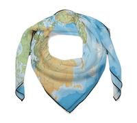 YTLKGFP Silk Square Scarf for Women World Map Scarf Lightweight Neckerchief Satin Headscarf for Hair, World Map, One Size