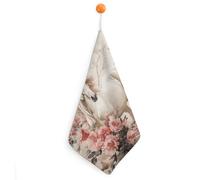 YTLKGFP Small Horse Image Hand Towels with Hanging Loop Quick Dry Hand Towel Soft Microfiber Cleaning Absorbent Square Towels Decoration for Kitchen Bathroom Travel Gym 1PCS