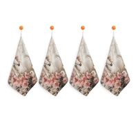 YTLKGFP Small Horse Image Hand Towels with Hanging Loop Quick Dry Hand Towel Soft Microfiber Cleaning Absorbent Square Towels Decoration for Kitchen Bathroom Travel Gym 4PCS