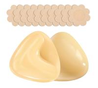 YTLSDHF 1 Pair Silicone Sticky Bra Inserts AMD 5 Pairs of Nipple Covers, Triangle Silicone Inserts for Women, Self Adhesive Strapless Push Up Bras for Swimsuit Dress Sports (Skin Colour, A Size)
