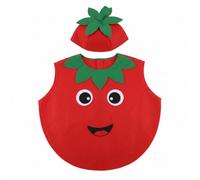 YTLSDHF 1-Piece Tomato Costume Fancy Dress Outfit | Premium durable 55*65cm tomato fruit themed costume, easy to wear and move freely,Halloween parties and themed photography.