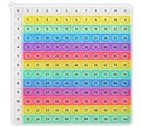 YTLSDHF 20x20cm Multiplication Tables 12x12, Rainbow Color White Border 12x12 Times Table, Funny Multiplication Learning Tool, Silicone Maths Chart Games Board for Classroom Home
