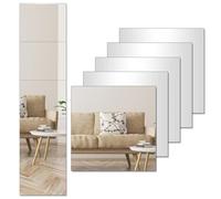 YTLSDHF 5 PCS Stick on Mirrors for Wardrobe Doors, 20x20cm Self Adhesive Mirror, Acrylic Mirror Tiles for Walls, Square Frameless Stick on Mirrors for Gym Bathroom Bedroom Hallway
