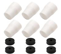 YTLSDHF 6 White Plastic Radiator Caps with 6 Black Plug Accessories, Radiator Valve Caps, Durable Radiator Valve Covers for Home Heating Systems, Universal Fit