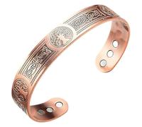 YTLSDHF Copper Bracelet, 9cm x 7cm x 1cm，Tree of Life and Celtic Knot Design Magnetic Bracelet for Men and Women, Adjustable Copper Cuff Bangle with Magnets, Ideal for Daily Wear