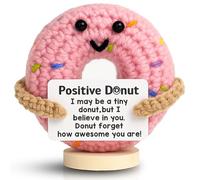 YTLSDHF Emotional Support Crochet Donut, Handmade Comfort Gift for Women, Friends Celebrating Birthdays or Graduations, Motivational Display for Tough Times, Positive Crochet Animals