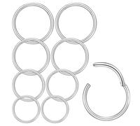 YTLSDHF Piercing Jewellery, 8 Nose Rings 16g, 6mm 8mm 10mm 12mm Sizes,Helix Hoop and Septum Piercing Jewellery, Nose Rings and Nose Hoops